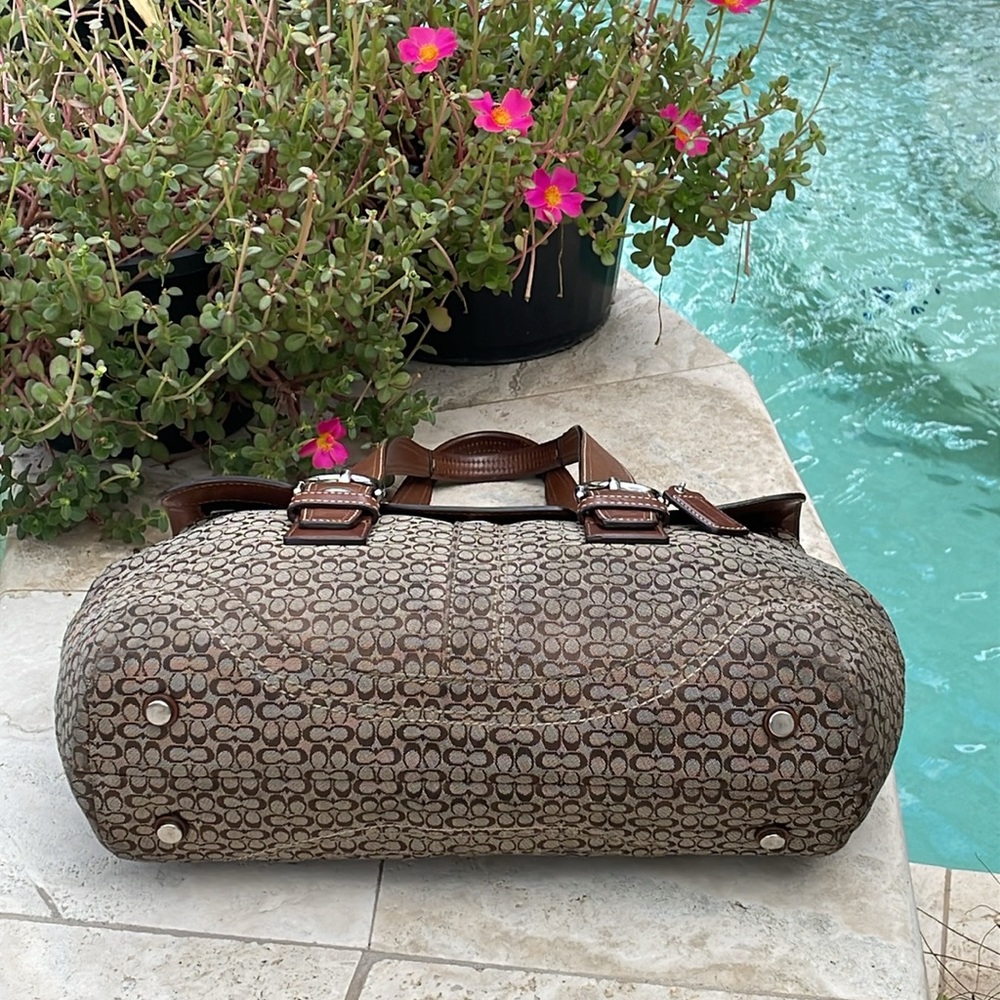 Coach Soho Signature Mini “C” Brown and Tan Handbag w/Matching Wallet - Picture 8 of 16